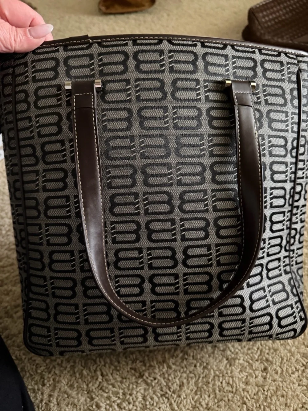 Balenciaga Black and Brown Monogram Tote Bag - Picture 2 of 4
